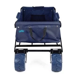 Yello Folding Beach Trolley -Sports Outdoor Store BGG1675 yello foldable trolley blue front copy