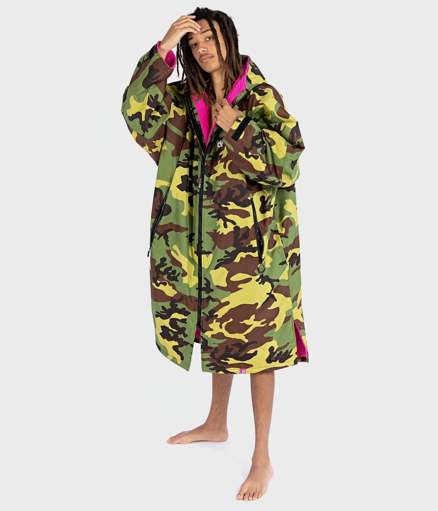 Dryrobe Advance Long Sleeve Camouflage Pink - RECYCLED 1 Dryrobe Advance Long Sleeve Camouflage Pink - RECYCLED
