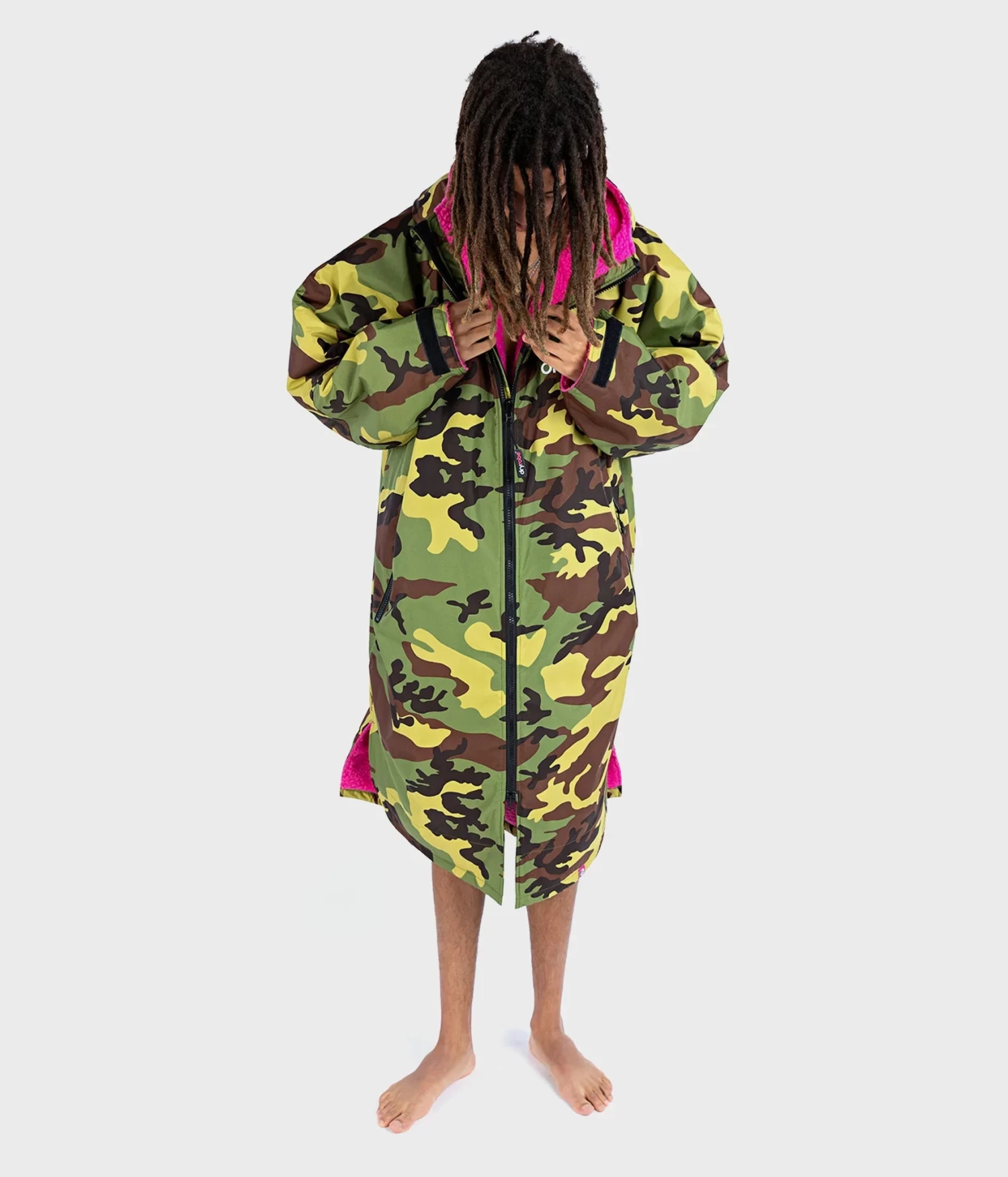 Dryrobe Advance Long Sleeve Camouflage Pink - RECYCLED 3 Dryrobe Advance Long Sleeve Camouflage Pink - RECYCLED - Image 3