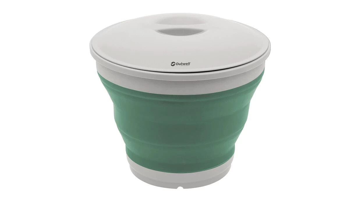 Outwell Collaps Round Bucket With Lid - Shadow Green 2 Outwell Collaps Round Bucket With Lid - Shadow Green - Image 2