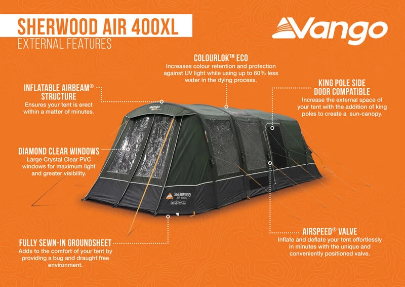 Vango Sherwood Air 400XL Tent Package 2025 10 Vango Sherwood Air 400XL Tent Package 2025 - Image 10
