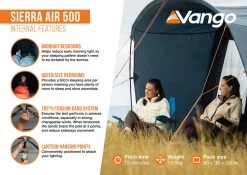 Vango Sierra Air 500 Tent 2025 21 Vango Sierra Air 500 Tent 2025 -Sports Outdoor Store Sierra Air 500 Infographic2 LowRes
