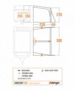 Vango Sunlight Air ProShield - Awning / Canopy For Caravans & Motorhomes -Sports Outdoor Store SunlightAir ElementsProShieldFloorplan2 LowRes