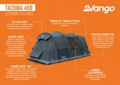 Vango Tacoma 400 Tent Package -Sports Outdoor Store Tacoma 400 Infographic LowRes