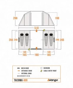 Vango Tacoma 400 Tent Package -Sports Outdoor Store Tacoma400Floorplan LowRes small