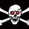 Pirate Skull Red Eyes Flag 5ft By 3Ft