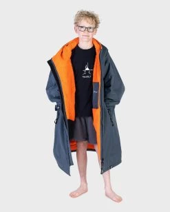 Dryrobe Advance Kids Long Sleeve Dark Grey / Orange -Sports Outdoor Store kids advance greyorange 2