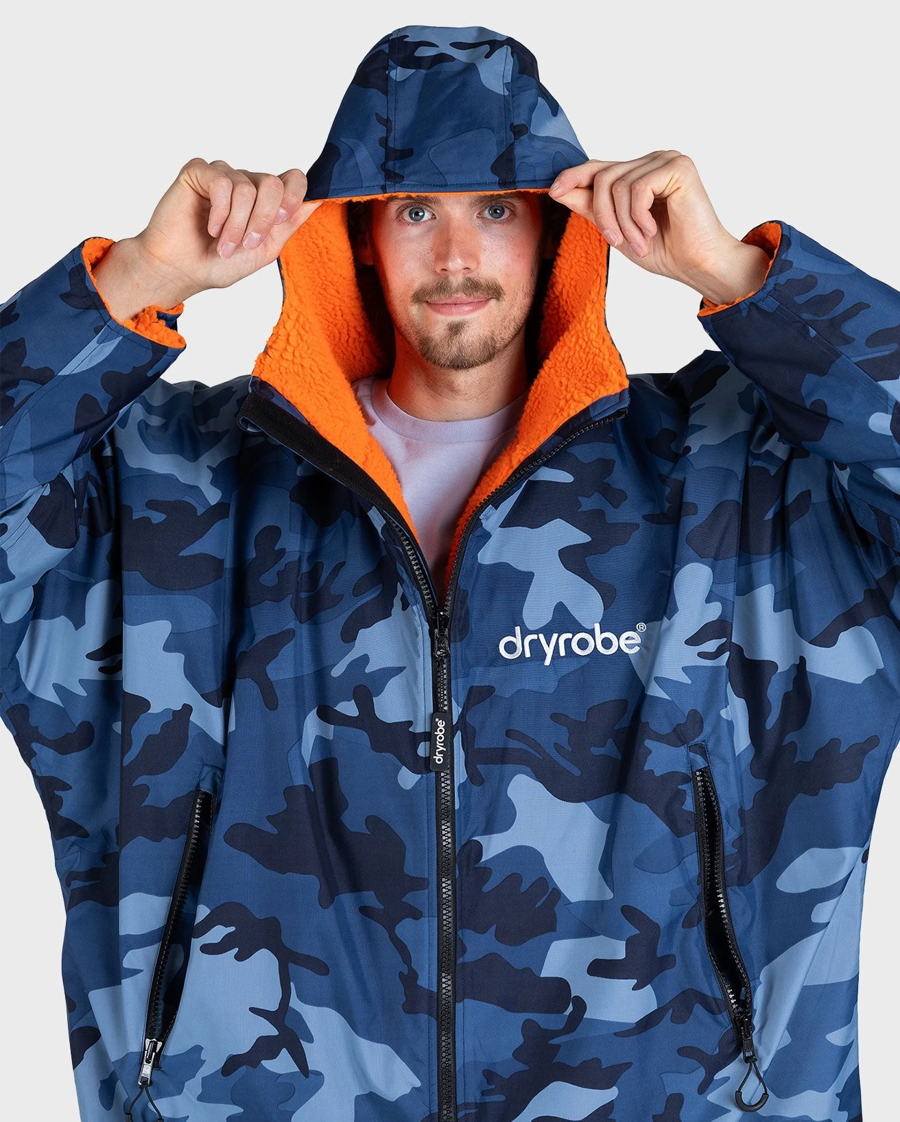 Dryrobe Advance Long Sleeve Blue Camo Orange 1 Dryrobe Advance Long Sleeve Blue Camo Orange