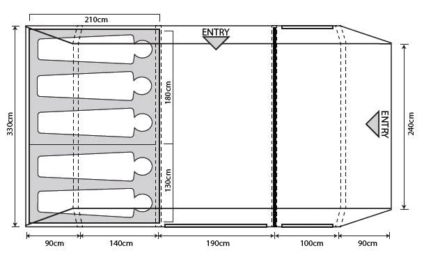 Outdoor Revolution Camp Star 500 XL Tent Bundle WIth Carpet And Footprint 2025 9 Outdoor Revolution Camp Star 500 XL Tent Bundle WIth Carpet And Footprint 2025 - Image 9