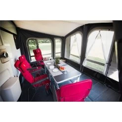 Vango Riviera Air Awning 390 Elements TC Package With Free Tall Annex Elements TC - Riviera, Caravan Awning Side Canopy And CP225 - Breathable Fitted Carpet - Riviera 390 -Sports Outdoor Store riviera air 390 elements tc 5