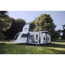 Vango Riviera Air Awning 390 Elements TC Package With Free Tall Annex Elements TC - Riviera, Caravan Awning Side Canopy And CP225 - Breathable Fitted Carpet - Riviera 390 -Sports Outdoor Store riviera air 390 elements tc 9
