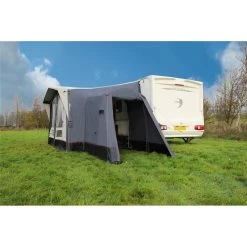 Vango Riviera Air Awning 390 Elements TC Package With Free Tall Annex Elements TC - Riviera, Caravan Awning Side Canopy And CP225 - Breathable Fitted Carpet - Riviera 390 -Sports Outdoor Store tall annex elements tc riviera 3